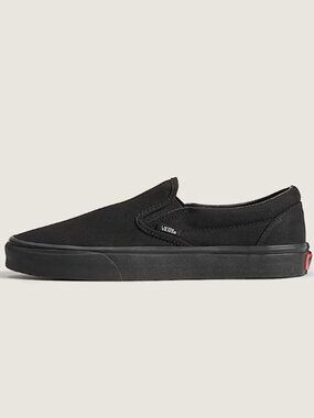 Black Vans Classic Slip-On Shoe (Men 7.5 Women 9)